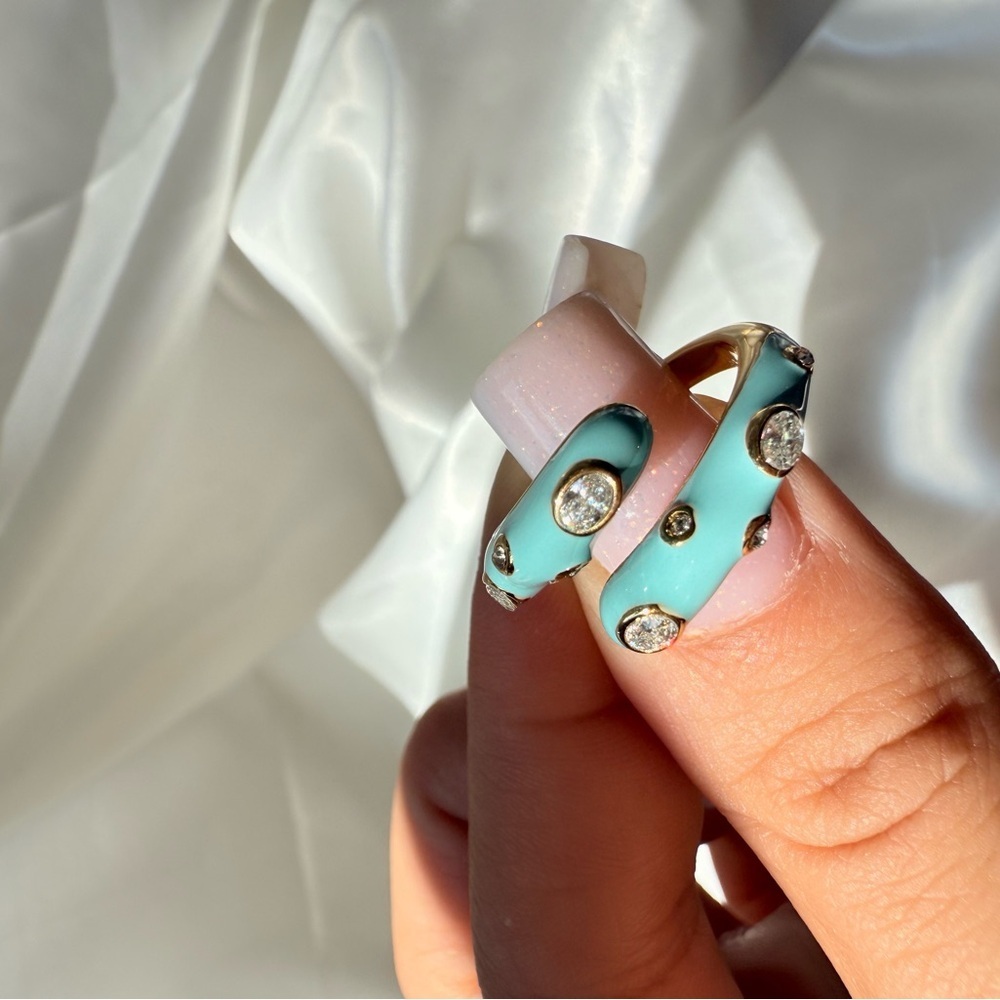 Anthro Elegant Blue Adjustable Ring - image 8